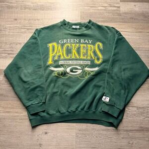 Vintage 90's Green Bay Packers Crewneck NFL Logo Athletic Made In USA XL